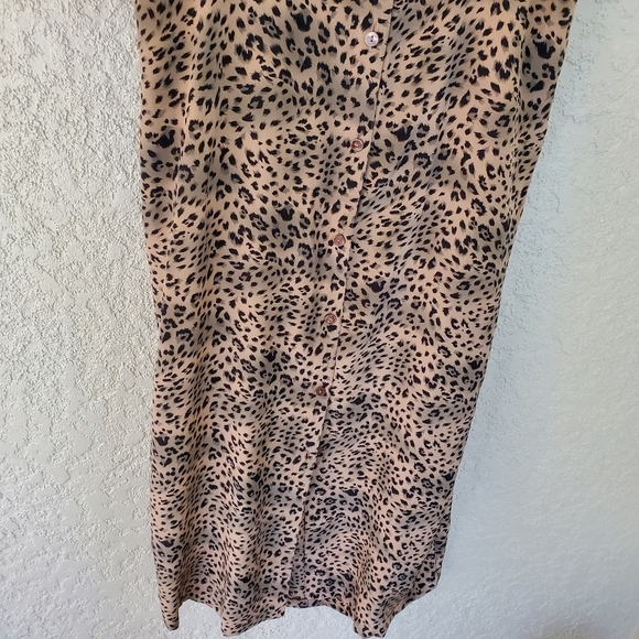 VINTAGE LEOPARD BELT SILK CINCH DRESS - Picture 6 of 13